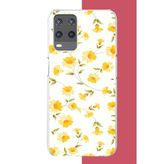 Oppo A54 Uyumlu Sarı Çiçek Pattern Baskılı Silikon Kılıf