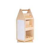 Orfis Kids Montessori Huş Ahşap Yazı Tahtalı Döner Çocuk Kitaplık 113 Cm - Bej