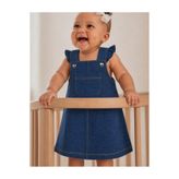 OrganicKid Denim Bebek Salopet Elbise