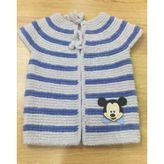 Orgu Mickey Mouse Logolu Erkek Bebek Yelegi
