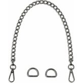 Orhan Çanta 110 Cm Zincir Çanta Sapı D Halka Set - Antrasit
