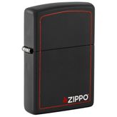 Orijinal Zippo çakmak Black Matte with BORDER & logo