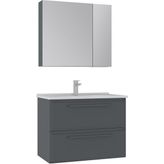 Orka Banyo Nuvola 80 cm Banyo Dolabı Takımı - Parlak Antrasit