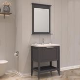 Orka Bastle 65 cm Mat Antrasit Banyo Dolabı Takımı