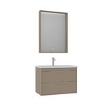 Orka Clay 80 Cm Çift Çekmeceli Banyo Dolabı Takımı Bej
