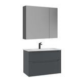 Orka Messina 85 Cm Mat Antrasit Banyo Dolabı Takımı