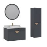 Orka Molino 80 Cm Antrasit Banyo Dolabı Takımı Ve Boy Dolabı