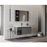 Orka Pure 80 Cm Mat Gri Banyo Dolabı Takımı Çok Renkli