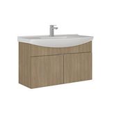 Orka Purus 100 Cm Asma Lavabolu Banyo Alt Dolabı Meşe