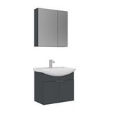 Orka Purus 65 Cm Asma Banyo Dolabı Takımı (ayna Dolaplı) Antrasit