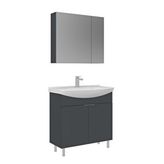 Orka Purus 80 Cm Ayaklı Banyo Dolabı Takımı (ayna Dolaplı) Antrasit