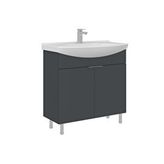 Orka Purus 80 Cm Ayaklı Lavabolu Banyo Alt Dolabı Antrasit