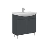 Orka Purus 80 Cm Mat Antrasit Banyo Dolabı Alt Modül Lavabo (Ayaklı)
