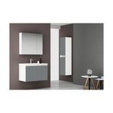 Orka Terme 80 cm Kapaklı Parlak Gri Banyo Dolabı
