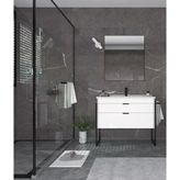 Orka Trio 80 Cm Mdf Çekmeceli Beyaz Ayaklı Banyo Dolabı Takımı