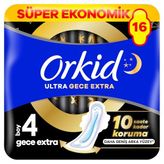 Orkid Ultra Gece Extra (Boy 4) 16 Adet Süper Ekonomik Hijyenik Ped