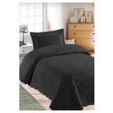 Örtüm Tek Kişilik Microfiber Kapitone Yatak Örtüsü - Siyah