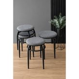 Orysa Design TB-1 Puf, Tabure, Mutfak Taburesi 4 Adet, Gri