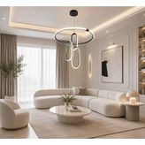 Osc Home Modern LED Avize Kumandalı Siyah Kasa