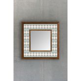 Oscar Stone Decor AYN-054 Ahşap 33x33 cm Çerçeveli Mozaik Doğaltaş Ayna