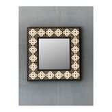 Oscar Stone Decor AYN-056 Ahşap 33x33 cm Çerçeveli Mozaik Doğaltaş Ayna