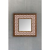 Oscar Stone Decor AYN-057 Ahşap 33x33 cm Çerçeveli Mozaik Doğaltaş Ayna