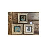 Oscar Stone Decor Çerçeveli Taş Duvar Dekoru Tablo 3'lü Set 20x20 Cm Şahmeran Yaşam Çiçeği Fatma Ana 3CDD-40-354