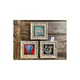 Oscar Stone Decor Çerçeveli Taş Duvar Dekoru Tablo 3'Lü Set 20X20Cm Yaşam Çiçeği Fil Şahmeran 3Cdd-40-508