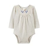 OshKosh Kız Bebek Body Açık Gri