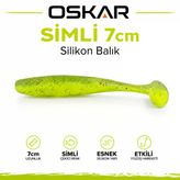Oskar Simli Silikon Balık 7Cm Kokulu Sarı