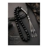 OSMANLI DEĞERLİ TAŞ Babalar günü Obsidyen Tesbih 33 lük 8 mm
