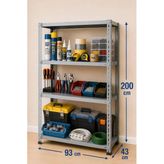 Osmanlı Raf 4 Katlı Çelik Raf Sistemi, Depo, Arşiv, Kiler, Dosya, Market, Çiçek, Ayakkabı Rafı – 43X93x200 Cm Kalınlık– 0,70 Mm