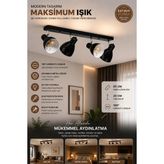 Otis 4 Lü Sıralı Siyah Plafonyer Avize - Renkli