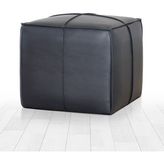 Ottowel Deri Puf - Siyah - 52 x 44 cm