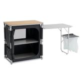 Outwell Padres Storage Unit W. Side Table Bambu Portatif Kamp Mutfağı