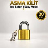 Oval Sarı Asma Kilit 30 Mm Kısa Kancalı Anahtarlı Güvenlik Kilidi Dolap Sandık Depo Kapı Kilidi