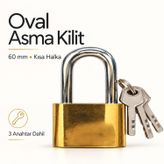 Oval Sarı Asma Kilit 60 Mm Kısa Halkalı Kapı Dolap Sandık Depo Garaj Mini Alet Kutusu Kilitleme Kilidi