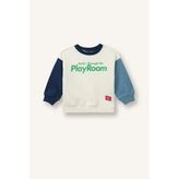Oversize Baskılı Renk Bloklu Erkek Bebek Sweatshirt