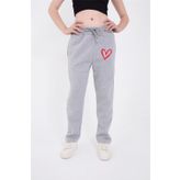 Oversize Boru Paça Baskılı Eşofman Pantolon - Gri