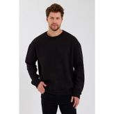Oversize Erkek Siyah Sweatshirt