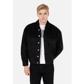 Oversize Fit Düğmeli Astarsız Erkek Mavi Ceket