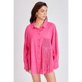 OVERSIZE FUŞYA GÖMLEK 4763-02 - Standart