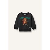 Oversize Kaplan Baskılı ve Yazılı Uzun Kollu Sweatshirt Kumaşı Sweatshirt Erkek Bebek
