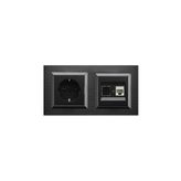 OVİVO Ovivo Quantum Siyah 2'li Set Topraklı Priz ve Cat5 Data Priz Set