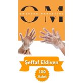 Owersea Şeffaf Poşet Eldiven, 100'lü, L Beden, Tek Kullanımlık
