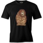 Owl With Its Head Turned Sideways Siyah Erkek Tshirt
