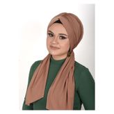 OykumBone Karamel Düz Mizah Sandy Kumaş Hazır Şal /bone