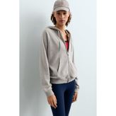 Oysho Fermuarlı kapüşonlu peluş sweatshirt