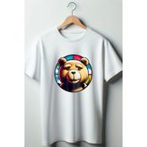 Oyuncak Ayıcık Baskılı Beyaz Oversize Bisiklet Yaka Tshirt