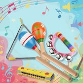 Oyuncakzade Orf Müzik Aletleri Marakas Üçgen Zil D Zil Ritim Çubuğu Ahşap Mızıka